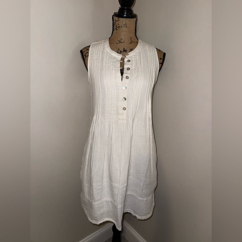 Quince 100% Organic Cotton Gauze Sleeveless Swing Dress